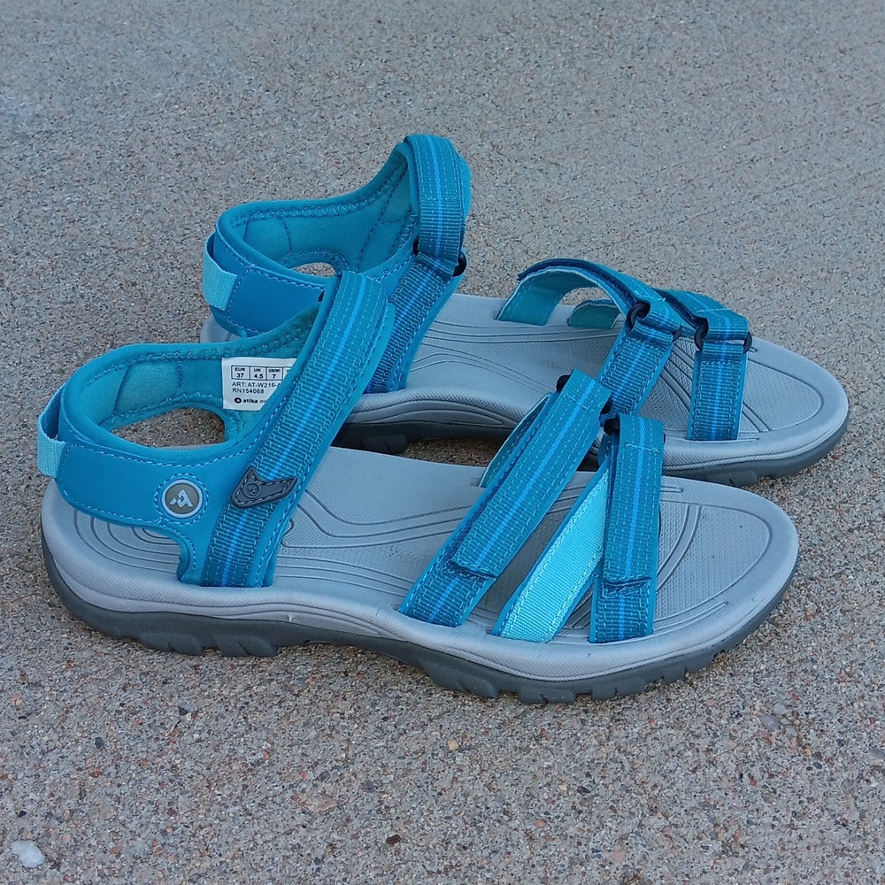Atika Blue Comfort Ankle Strap Sandals Womens 7
